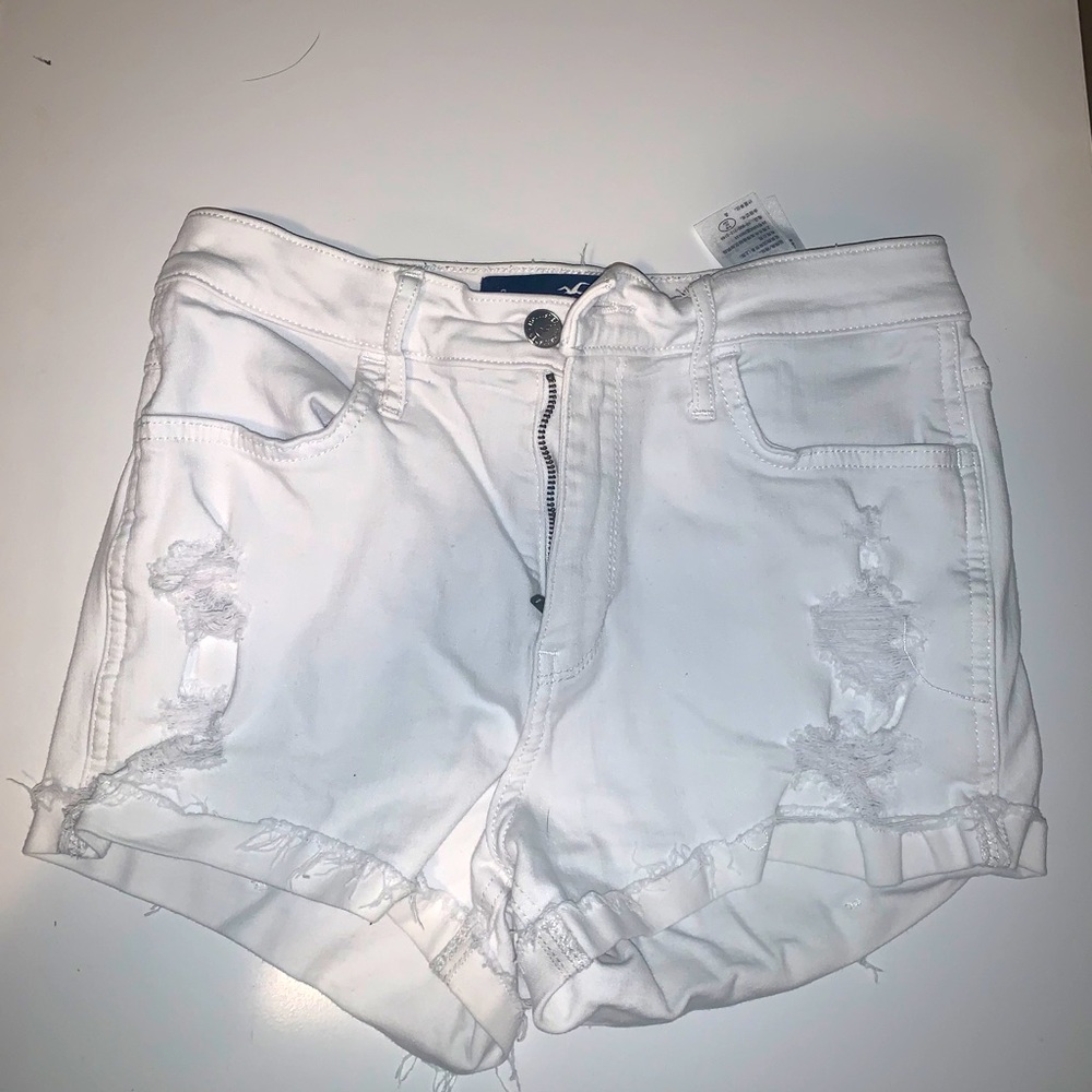 White jean shorts